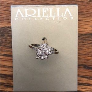 Arielle pave clover ring collection silver plated